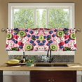 thumbnail image 4 of Yayeee Kitchen Curtains Tier Set of 2 Light Filtering 57"x24" Over Sink Window Panels, Pink Kiwi, 4 of 7