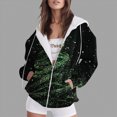 thumbnail image 2 of Towmus Fall Clothes for Women Snowflake Print Graphic Xmas 2025 Zip Up Long Sleeve Hooded Sweatshirts Drawstring Winter Coat, 2 of 6