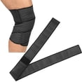 thumbnail image 3 of Vendaje elástico alto para deportes al aire libre, correa protectora de soporte para rodilla antiesguince (negro), 3 of 13