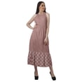 thumbnail image 2 of Moomaya Robe Longue Maxi de Fête pour Femmes en Rayonne Imprimée à Encolure Licou avec Fente avant, 2 of 4