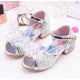 thumbnail image 1 of Sandalias de Disney para niñas, zapatos de princesa Elsa Frozen 2, zapatos de cristal para niñas pequeñas, zapatos de tacón alto para niños, pasarela Show Shoes26-Insole 17,2 CM zhangmengya CONDUJO, 1 of 2