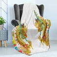 thumbnail image 4 of Dragon Soft Flannel Fleece Throw Blanket, Chinese Style Dragon Power Oriental Culture Theme, Cozy Plush for Indoor and Outdoor Use, 50" x 60", Multicolor, by Ambesonne, 4 of 5