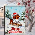 thumbnail image 4 of Dachshund Dog Merry Christmas Garden Flag 12x18 Inch Holiday Pet Yard Banner with Snowflake Sweater and Santa Hat Double Sided Seasonal Outdoor Winter Decoration for Porch Lawn Patio, 4 of 6
