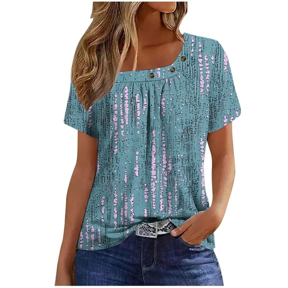 Lumivie Summer Tops For Women 2025 Summer Tshirts For Women Peasant Blouses For Women Plus White T Shirts For Women Cropped