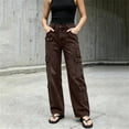 thumbnail image 2 of Uaswgudfs Women's Vintage Cargo Jeans, High Waist Button Zip Multi Pocket Straight Full Length Denim Pants for Casual Street Daily Outdoor Vacation Wear, 2 of 8