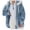 Blue, variant on Women's Plush Hooded Zip Up Jacket, Long Sleeve Winter Coat with Pockets, Warm and Cozy Outerwear for Casual Daily Wear and Cold Weather Protection-Black