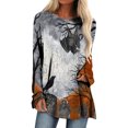 thumbnail image 2 of Costumes d'Halloween pour Femmes 2023 en Liquidation T-Shirts Oversize à Col Rond pour Femmes Imprimé Halloween Manches Courtes T-Shirt Blouse Hauts, 2 of 5