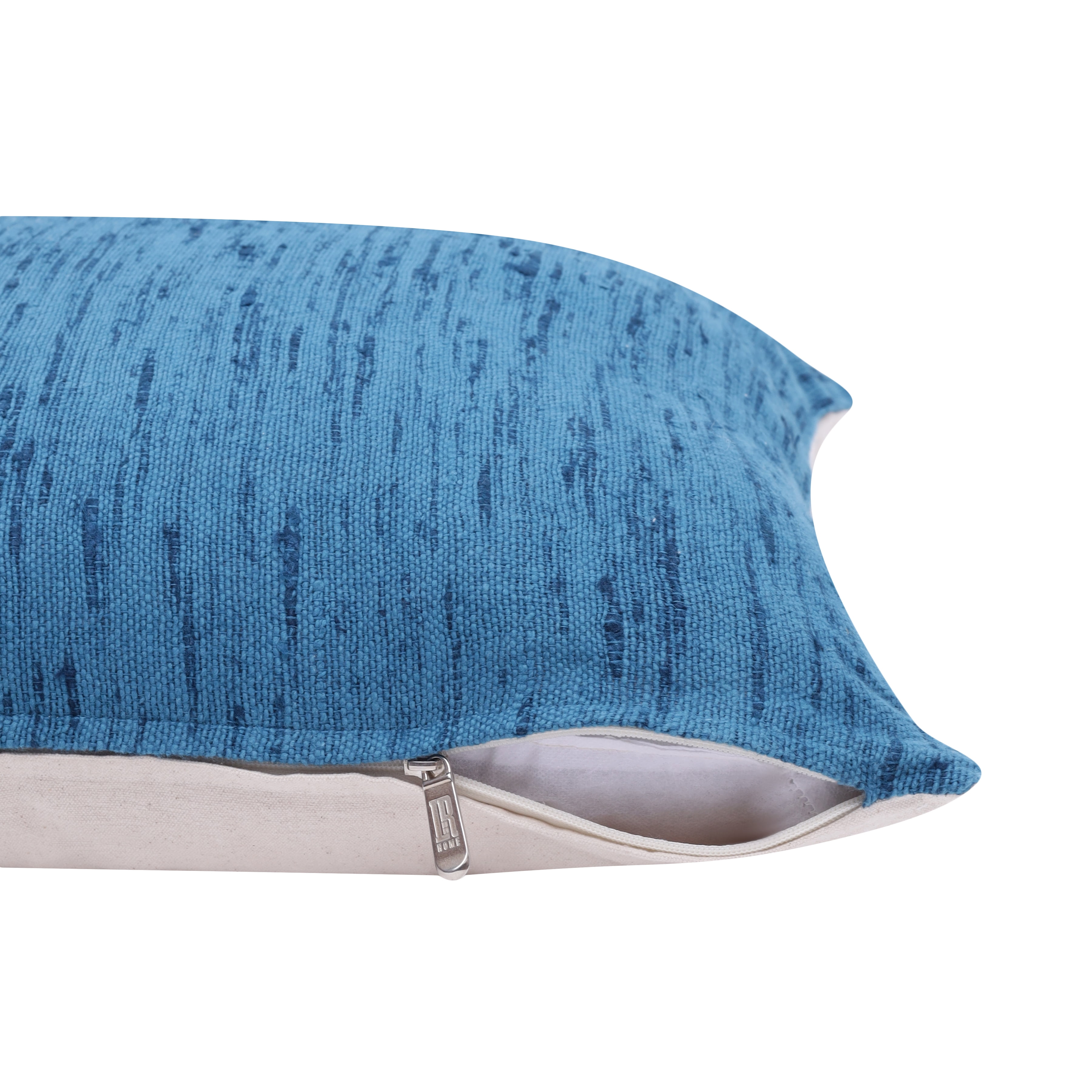 Harlow Hill Stacy Garcia 20" x 20" Ocean Blue Solid Linen Blend Adult Decorative Throw Pillow Cover