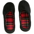 thumbnail image 2 of Deluxe Comfort Men's Memory Foam Slipper, Size 9-10 – Suede Vamp Checkered Lining – Memory Foam Insole – Strong TPR Outsole – Men's Slippers, Black Suede, 2 of 5