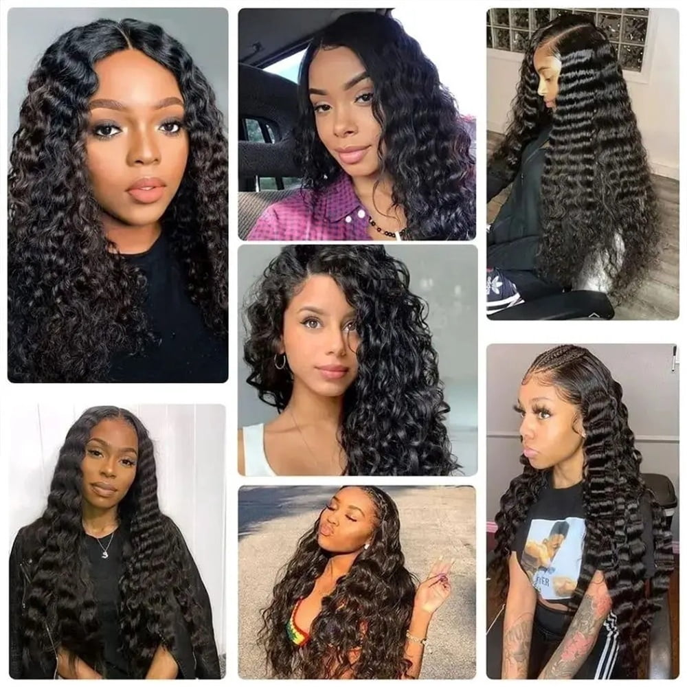 Tape In Real Human Hair Extensions 16-26 Inch Long Deep Wave Seamless Skin Weft Invisible Tape In Hair Extensions Natural Black Remy Human Hair