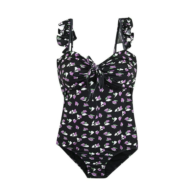 Traje de baño de una pieza HUOGUO con estampado floral para mujer, verano y playa