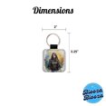 thumbnail image 5 of Fantasy Female Thief Rogue Watercolor Faux Leather Square Keychain, 5 of 7