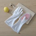 thumbnail image 2 of Guantes de silicona impermeables para limpieza del hogar, cepillo mágico multifuncional, guantes para lavar platos, cocina de goma, rosa, 2 of 4