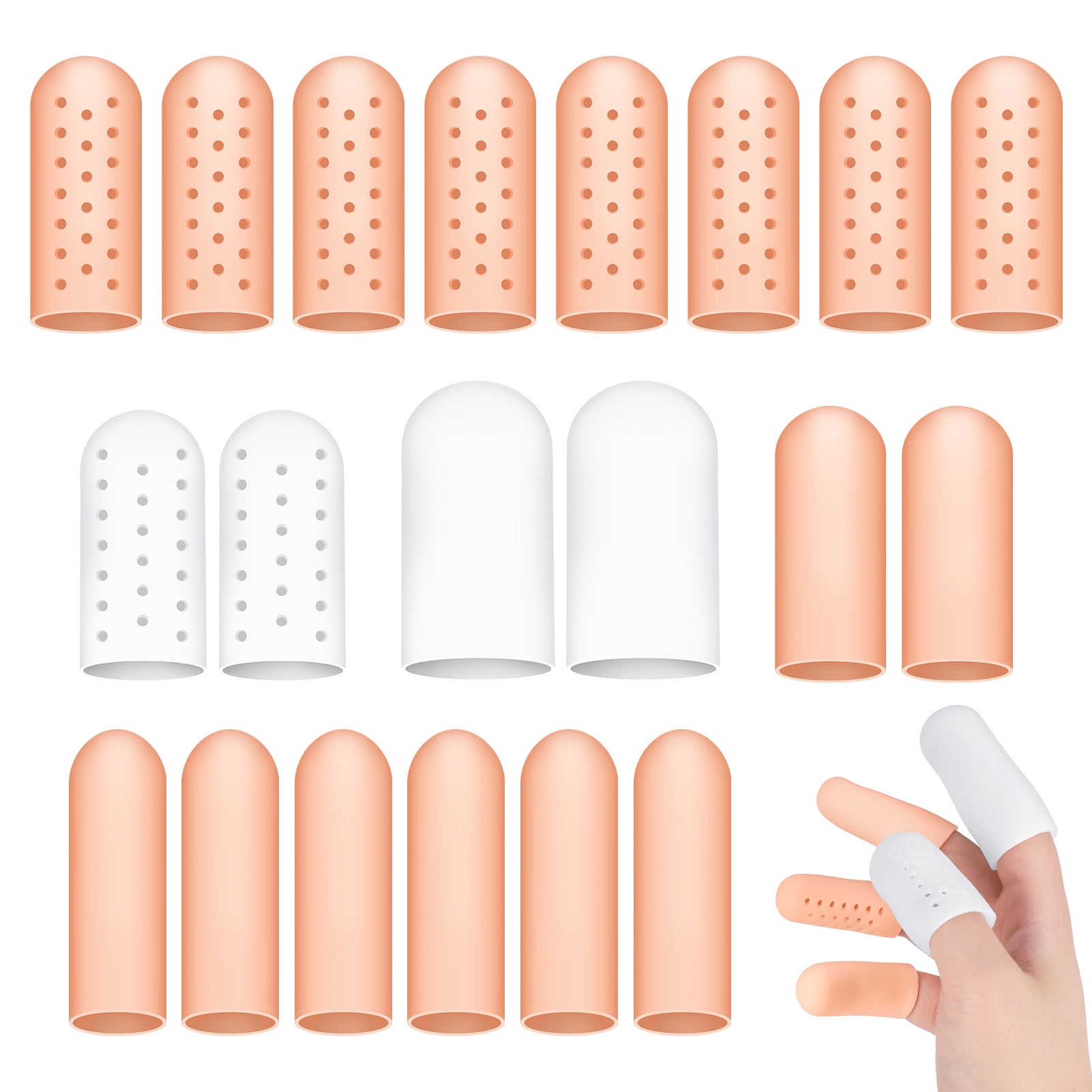 Taihexin 20 Pieces Gel Finger Protector, Finger Cots, Silicone Finger