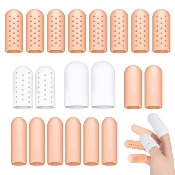 Taihexin 20 Pieces Gel Finger Protector, Finger Cots, Silicone Finger
