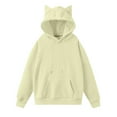 thumbnail image 5 of Stichou Women's Hoodie New Cat Ear Fleece Couple Solid Color Hooded Ladies Hoodie For Ladies Men's Lightweight Clothes Beige XL, 5 of 5
