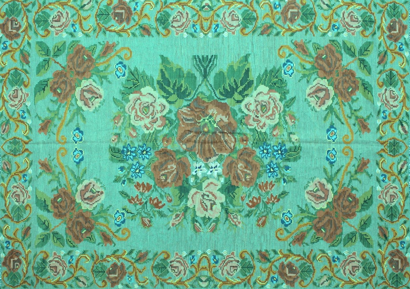 Ahgly Company Machine Washable Indoor Rectangle Medallion Turquoise ahgly-company-machine-washable-indoor-rectangle-medallion-turquoise