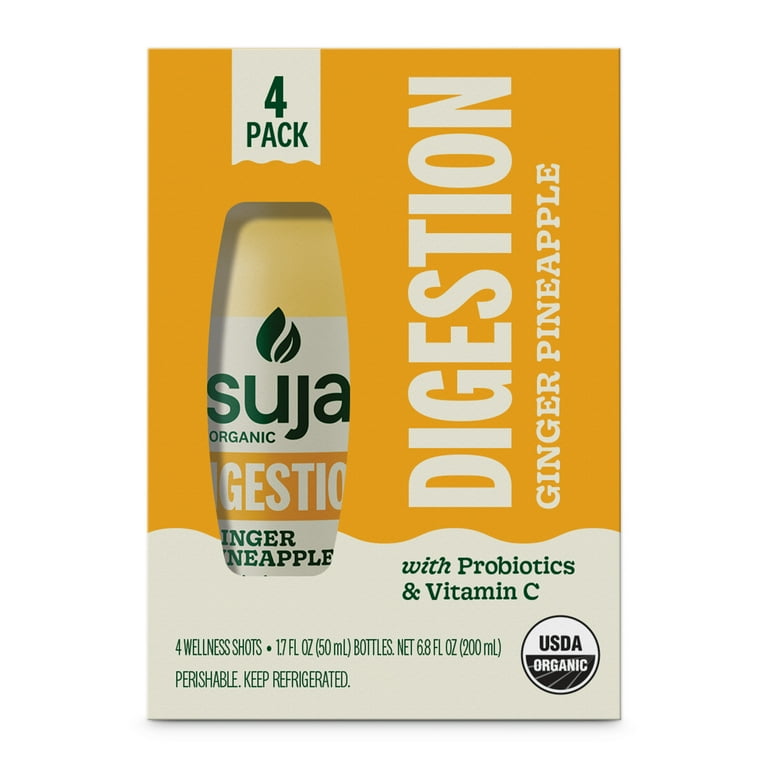 Suja Organic Digestion Wellness Health Shots, 4 Count, 1.7 fl oz