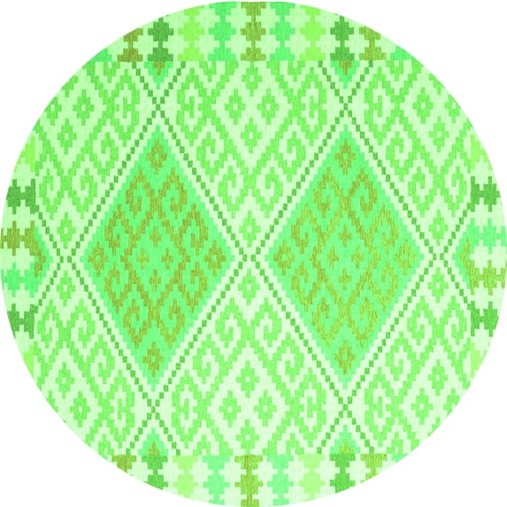Ahgly Company Indoor Round Southwestern Green Country Area Rugs, 6' Round