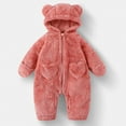 thumbnail image 2 of Gunia Boys Pajamas Sleepsuit Winter Warm Hooded With Bear Design Soft Cozy Set Infants 0-12 Months Boy Homewear,Pink 6-9 Months, 2 of 3