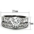 thumbnail image 3 of His & Hers Stainless Steel 2.35 Ct Cz Bridal Set & Men's Eternity Wedding Band Women's Women's Size 05 Men's 06mm Size 10, 3 of 3