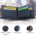 thumbnail image 6 of Vintage Fashion Bank Card Bag Credit Card Clip PU Leather ID Card cover Multi Card Pockets Short Money Bag Business Card Holder Coin Purse Male Wallet BLUE, 6 of 8