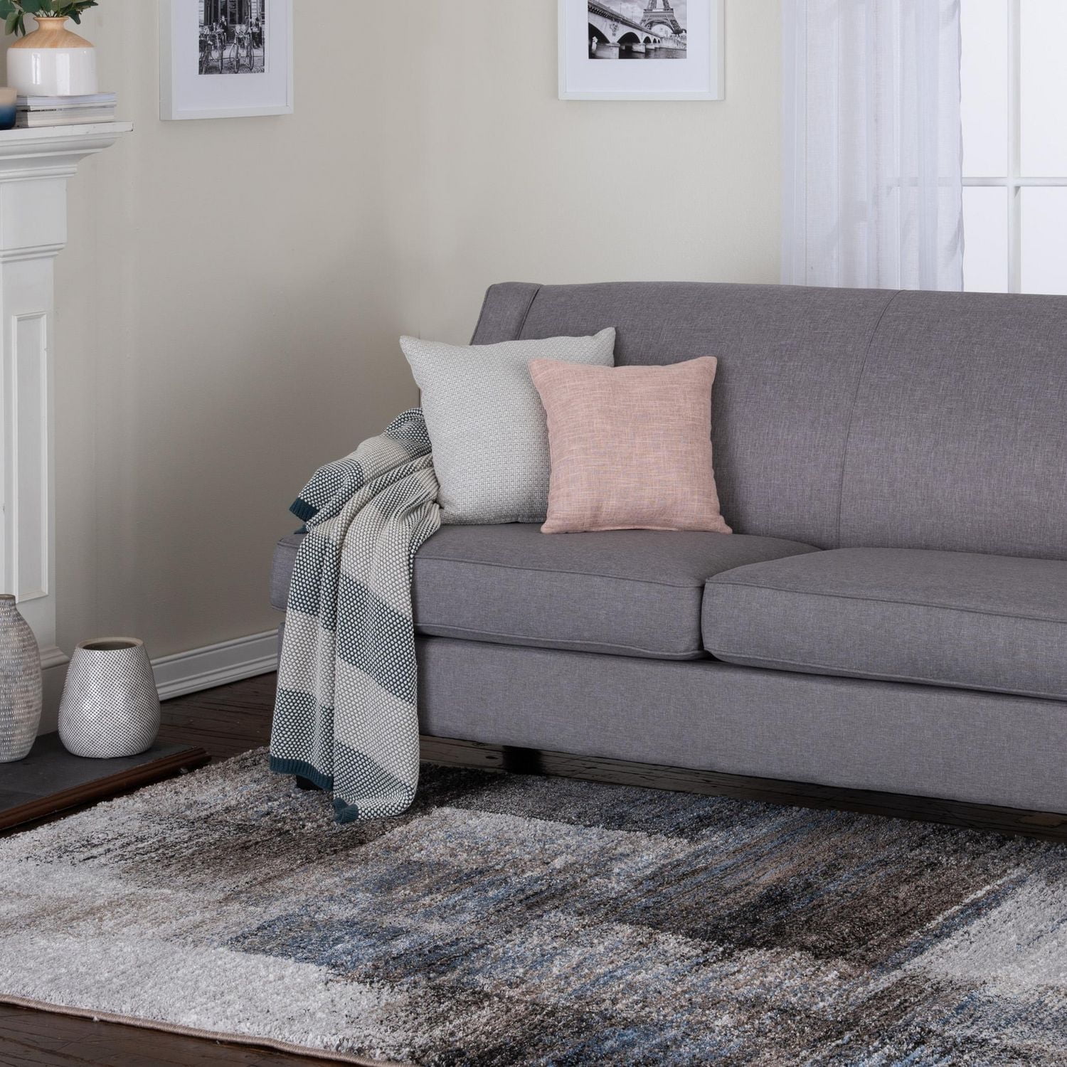 Rigton Blue and Brown Woven Area Rug