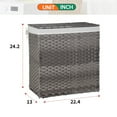 thumbnail image 7 of YRLLENSDAN Handwoven Laundry Hamper, Laundry Basket 90L/110L Foldable Rattan Laundry Hamper with Lid, Handles, 2 Removable Liner Bags & 6 Laundry Bags, 7 of 7