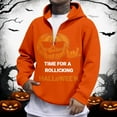 thumbnail image 2 of Hoodies for Men Casual Halloween Pumpkin Letters Print Half Zip Double Layer Hooded Sweatshirt Pullover Warm Fall Winter Loose Sweatshirts for Men Orange XXXL, 2 of 4