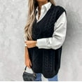 thumbnail image 6 of BKQCNKM Sweater Vest Women Pink Sweater for Woman Black Sweaters for Women Sweaters for Women Sleeveless Scoop Neck Solid Color Womens Sweaters, Black L, 6 of 9