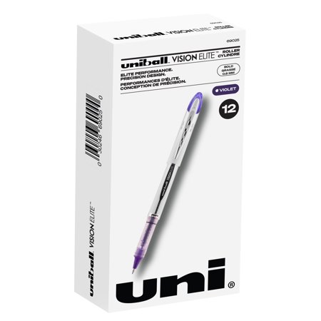 UPC: 0030246690253 | Uniball Vision Elite Rollerball Pens  Bold Point (0.8mm)  Violet Ink  12 Count