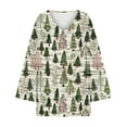 thumbnail image 4 of Lenpel Christmas Sweaters for Women Plus Size V Neck Long Sleeve Graphic Pullover Tops Loose Casual Sweatshirts, 4 of 5