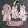 thumbnail image 1 of Batas Lencería Mujer Lindo Estampado de Corazón Satén Bata con Cinturón Camisola Pantalones Cortos Pijamas Mujer Pijamas, 1 of 9