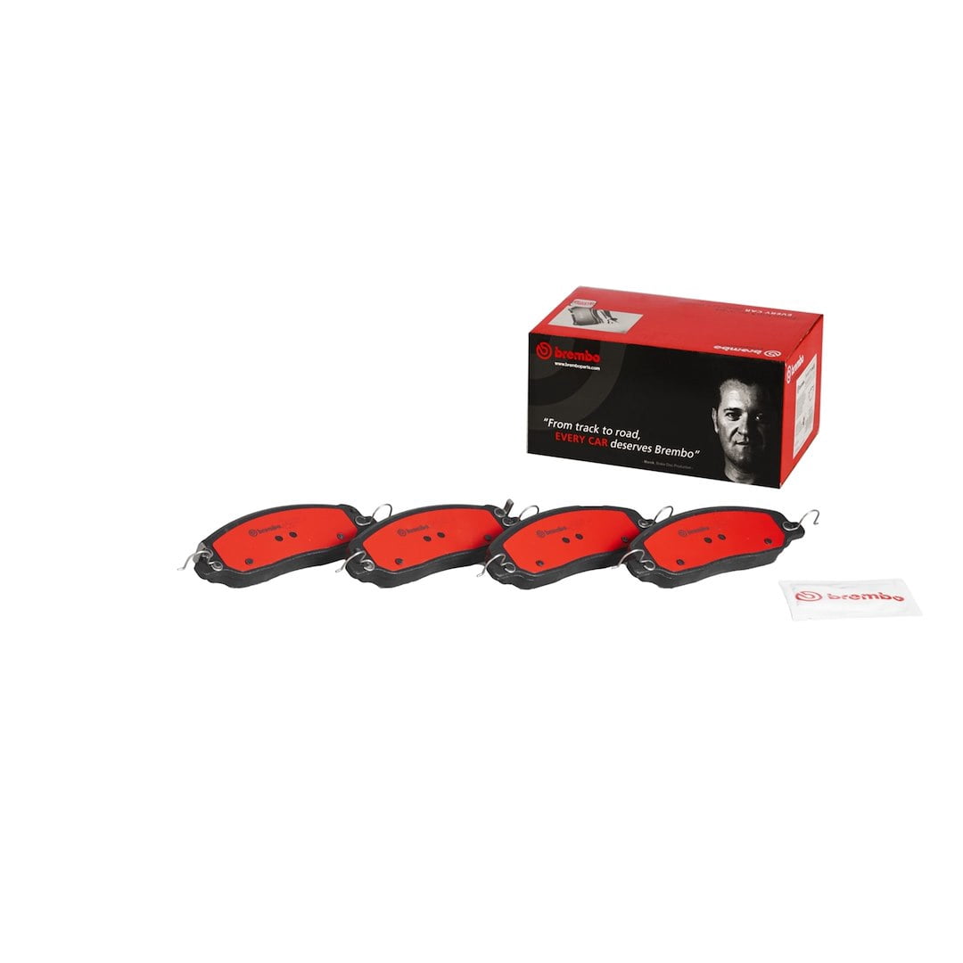 Brembo KT00426; Brake Kit; Ceramic Brake Pads; 316 Millimeter UV Coated Vented High Carbon Cast Iron One Piece Rotor; With Rotors/ Pads/ Pad Wear Sensor/ Pad Shims/ Brake Lubricant/ Mounting Hardware
