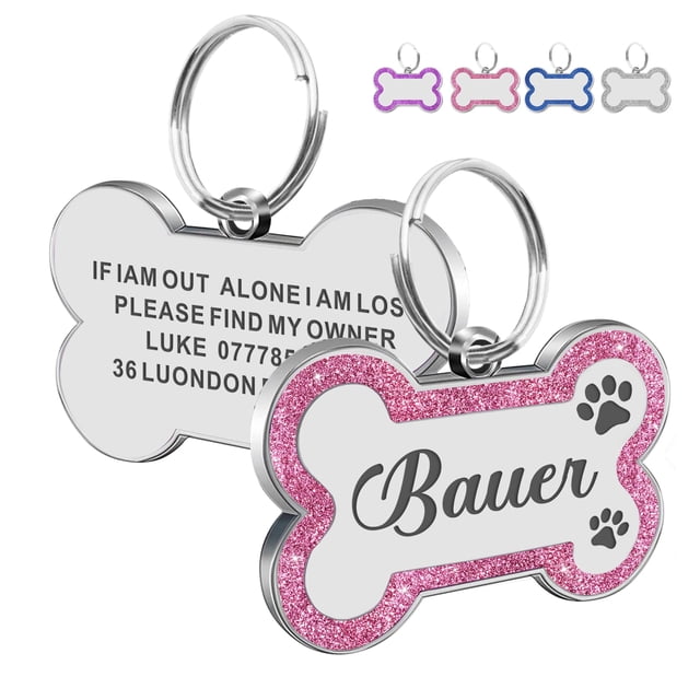 Etiquetas EDSG de acero inoxidable grabadas personalizadas para mascotas