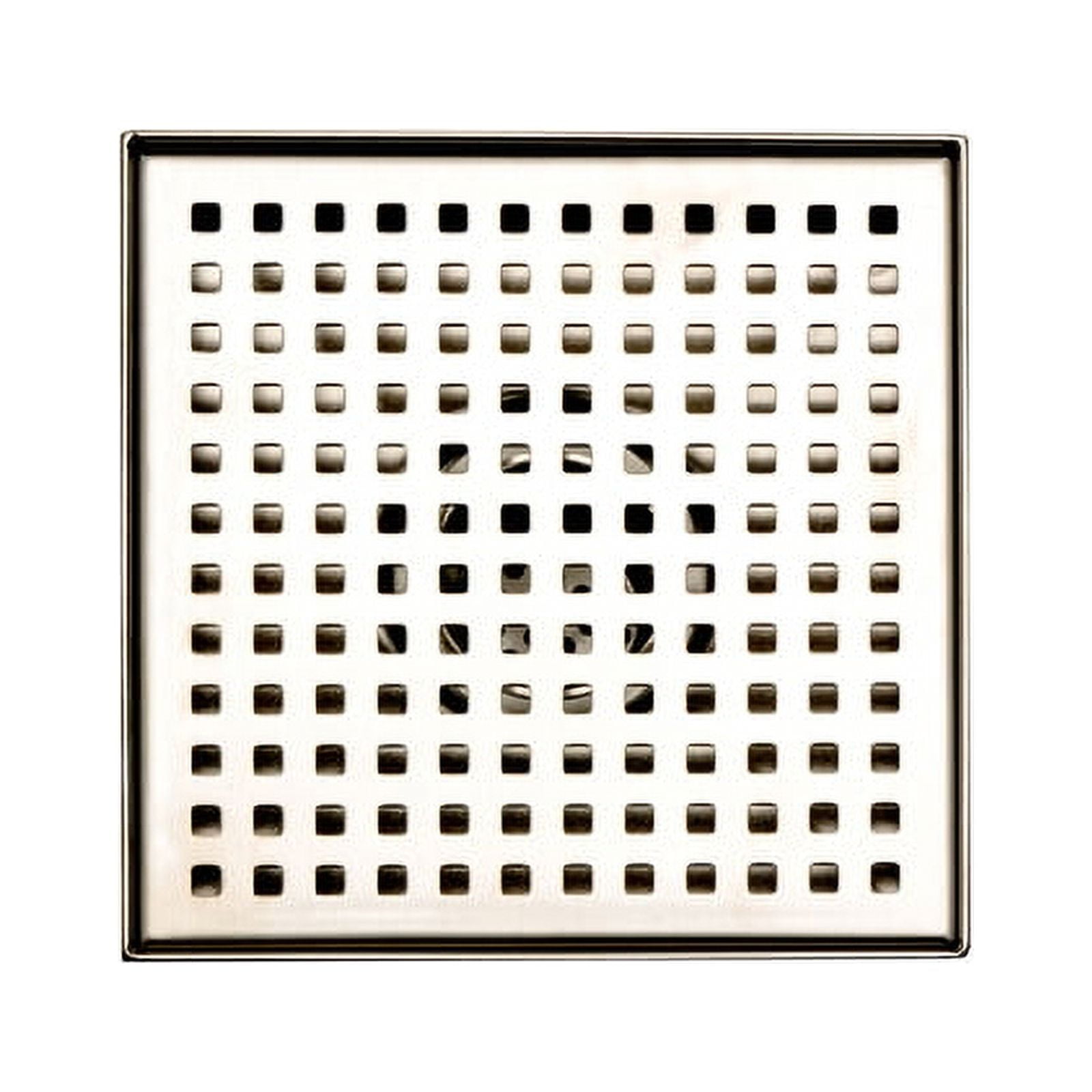 Square Shower Drain Assembly Kit with Pebbles Pattern, Polished Stainless Steel Grate Cover, WarmlyYours Pro Gen II ABS