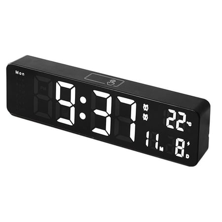 GJX 2026 New Hatch Alarm Clock Brightness Adjustment Alarm Clocks for Bedrooms Automatic Night Mode Digital Clock White for Bedrooms Morning Wake-Up Night Mode Sleep Aid Home Use