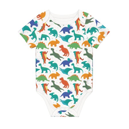 

Matuu Colorful Dinosaur for Baby Short-Sleeve Bodysuit Soft Cotton Comfortable and Breathable Perfect for Newborns and Infants