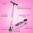 thumbnail image 3 of SISIGAD Electric Scooter for Kids, 80W 5.3" Kids Kick Scooter with LED Light-up Wheel and 3 Adjustment Levels Handlebar, Pink, 3 of 8