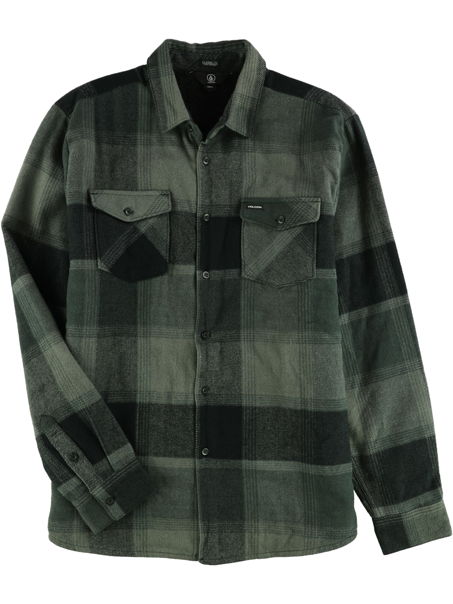 Volcom Mens Flannel Button Up Shirt blk S | Walmart Canada