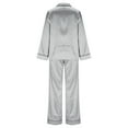 thumbnail image 4 of Bosfbaoi Pajamas For Women Set Satin Long Sleeve Pajama Set With Pocket Button Down Lapel Polka Dot Pajama Set Soft Loungewear Two-piece Pajama Set, 4 of 8