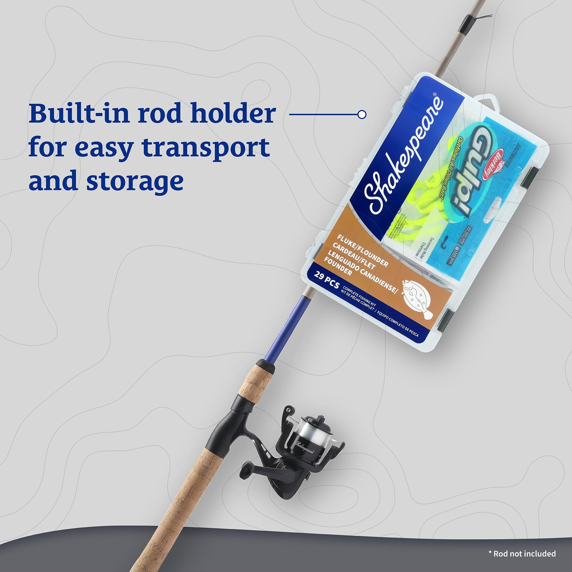 Shakespeare Catch More Fish Fluke Flounder Tackle Box Kit, Fishing Tackle Box with Tackle