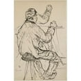 thumbnail image 2 of Giovanni Giacometti 17x24 Black Ornate Framed Double Matted Museum Art Print Titled: Giovanin De Voja, Two Studies on 'Emmaus' (1907), 2 of 5