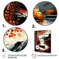 thumbnail image 3 of Designart Red And Orange Birch Trees By The Lake IX Canvas Wall Art, 3 of 5