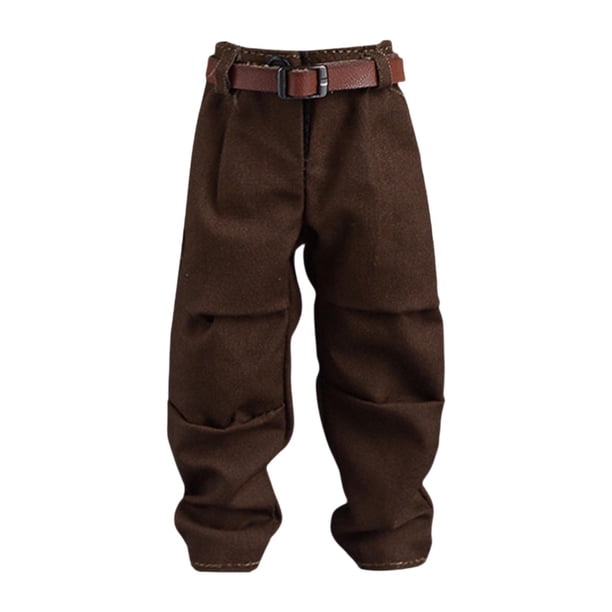 Figuras a escala 1/12 pantalones y cinturón de vestuario de muñecas en miniatura de cosplay para figuras de acción masculina de 6 pulgadas accesorio Pantalón marrón oscuro