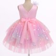 thumbnail image 2 of IBTOM CASTLE Toddler Girls Butterfly Birthday Dress Ruffle Tulle Flower Girl Wedding Pageant Formal Party Dress Floral Shiny Butterfly for Photo Shoot 5-6 Years Rainbow Pink, 2 of 7