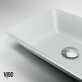 thumbnail image 6 of VIGO Matte Shell Sottlie Glass Rectangular Vessel Bathroom Sink in White with Amada Faucet and Pop-up Drain in Matte Gold, 6 of 10
