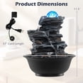 thumbnail image 3 of Gymax Tabletop Water Fountain w/Rolling Crystal Ball Color-Changing LED Light Pump, 3 of 10