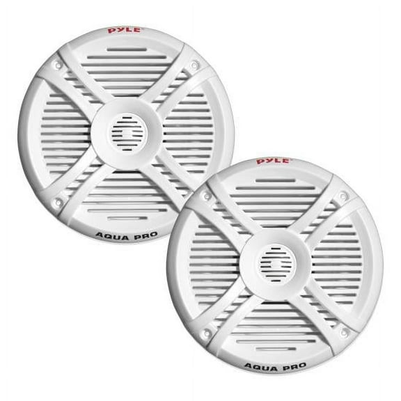 Pyle 250 Watt Marine Speaker System - Water Resistant Dual 2 Way 6.5 Inch Outdoor Stereo Audio Sound Speakers w/ 65Hz-20kHz Frequency Response, Heavy Duty 35oz Magnet Structure - Pyle PLMRX67 White