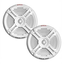 Pyle 250 Watt Marine Speaker System - Water Resistant Dual 2 Way 6.5 Inch Outdoor Stereo Audio Sound Speakers w/ 65Hz-20kHz Frequency Response, Heavy Duty 35oz Magnet Structure - Pyle PLMRX67 White